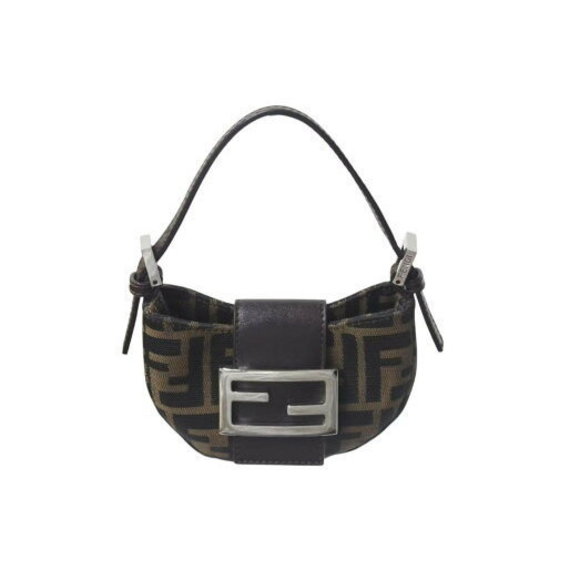 FENDI Mamma Bucket Croissant handbag brown Leather Zucca - Picture 1 of 9